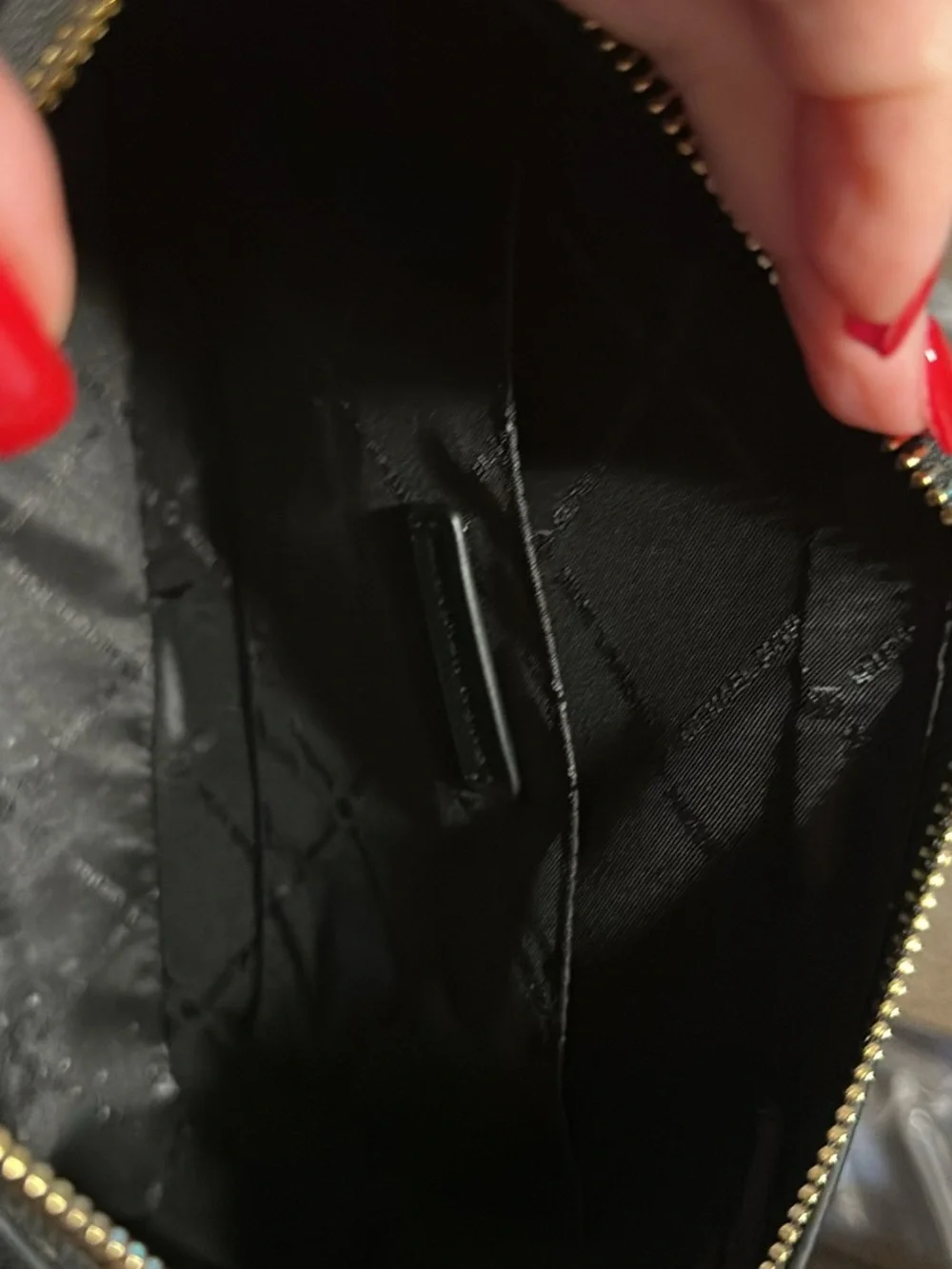 Michael Kors Black Leather Wristlet with Gold Chain Strap